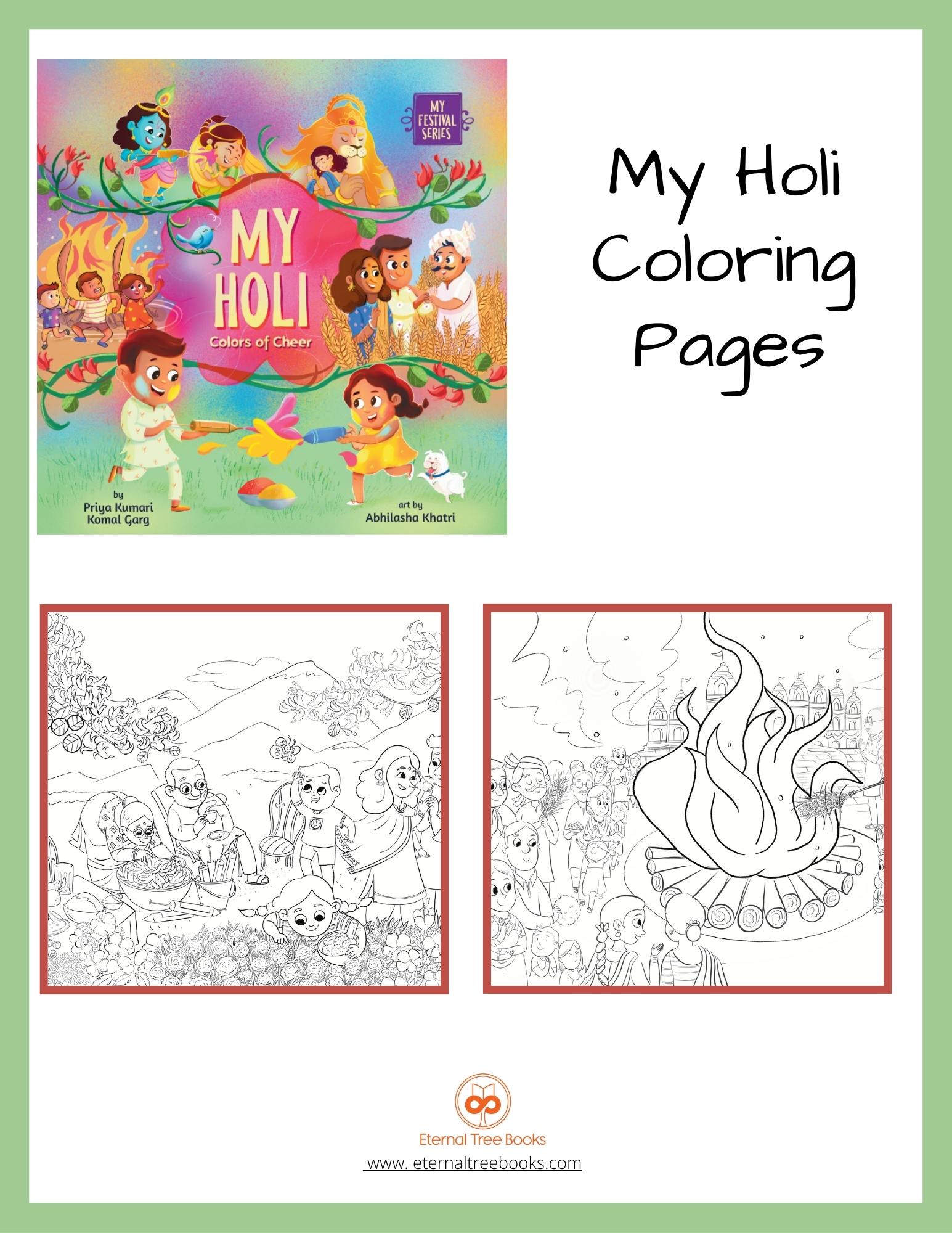 image for holi coloring pages